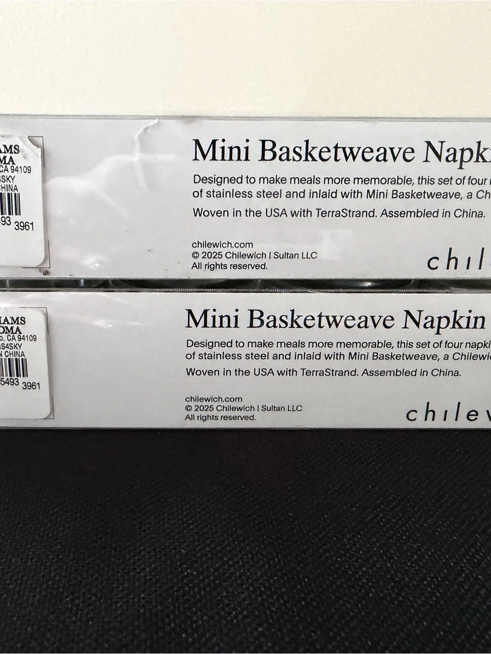 NEW Williams Sonoma Chilewich Sky Blue Woven Napkin Rings